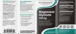 Label for Magnesium Glycinate 350 mg