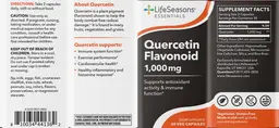 Label for Quercetin Flavonoid 1,000 mg