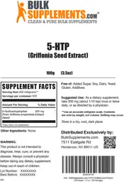 Label for 5-HTP (Griffonia Seed Extract)