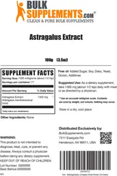 Label for Astragalus Extract