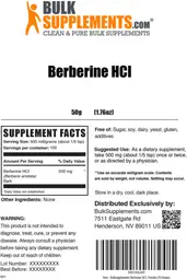 Label for Berberine HCL