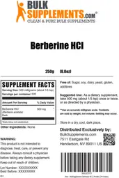 Label for Berberine HCL