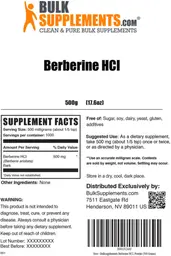 Label for Berberine HCL
