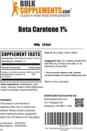Label for Beta Carotene 1%