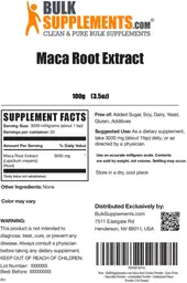 Label for Maca Root Extract