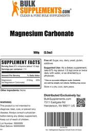 Label for Magnesium Carbonate