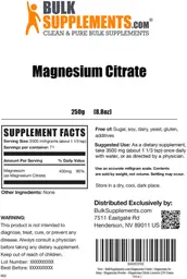Label for Magnesium Citrate
