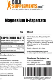 Label for Magnesium D-Aspartate