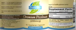 Label for Chromium Picolinate (200 mcg)