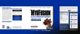 Label for MyoFusion Elite Protein Series Milk Chocolate