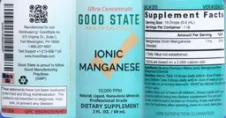 Label for Ionic Manganese 10,000 PPM