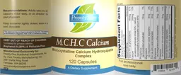 Label for M.C.H.C Calcium
