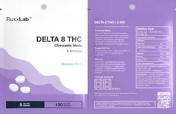 Label for Delta 8 THC Chewable Mints 5 mg Double Mint