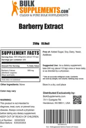 Label for Barberry Extract