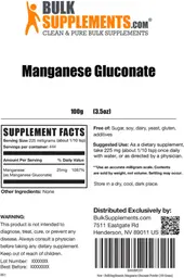 Label for Manganese Gluconate