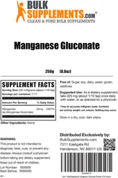 Label for Manganese Gluconate