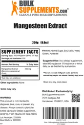 Label for Mangosteen Extract