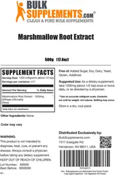 Label for Marshmallow Root Extract