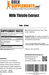 Label for Milk Thistle Extract