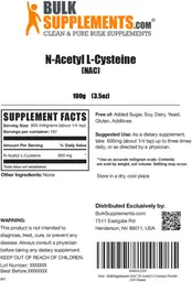 Label for N-Acetyl L-Cysteine (NAC)