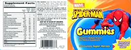 Label for Marvel The Amazing Spider-Man Gummies