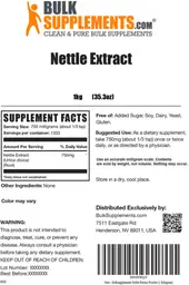 Label for Nettle Extract