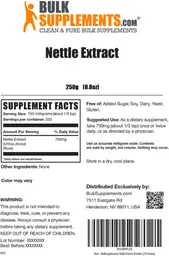 Label for Nettle Extract