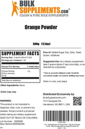 Label for Orange Powder