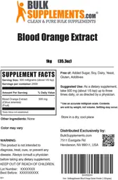 Label for Blood Orange Extract