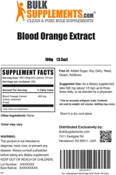 Label for Blood Orange Extract