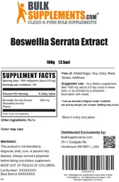 Label for Boswellia serrata Extract