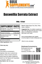 Label for Boswellia serrata Extract