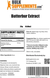 Label for Butterbur Extract