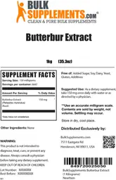 Label for Butterbur Extract