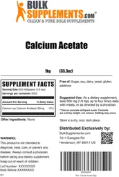 Label for Calcium Acetate