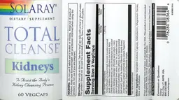 Label for Total Cleanse Kidneys
