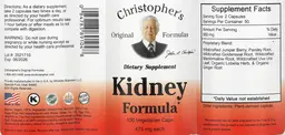 Label for Kidney Formula