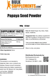 Label for Papaya Seed Powder