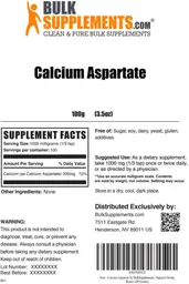 Label for Calcium Aspartate