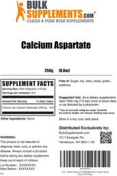 Label for Calcium Aspartate