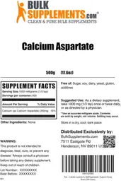 Label for Calcium Aspartate