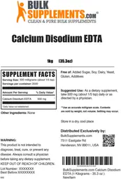 Label for Calcium Disodium EDTA