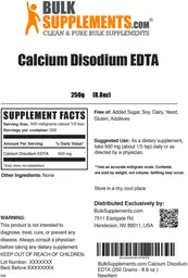 Label for Calcium Disodium EDTA