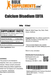 Label for Calcium Disodium EDTA