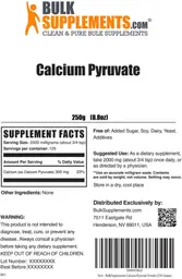 Label for Calcium Pyruvate