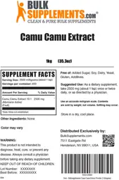 Label for Camu Camu Extract