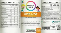 Label for Kid's One Fruit Punch Flavored