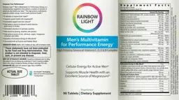 Label for Men’s Multivitamin for Performance Energy