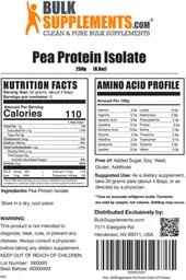 Label for Pea Protein Isolate