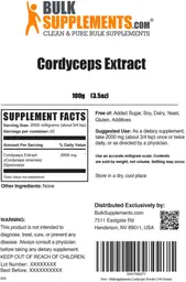 Label for Cordyceps Extract